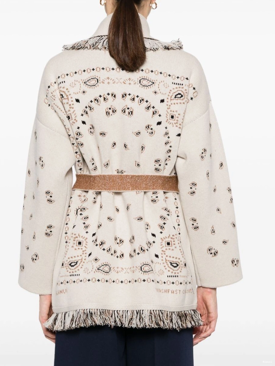 Cheap frayed cardigan Alanui Women paisley-jacquard 0728
